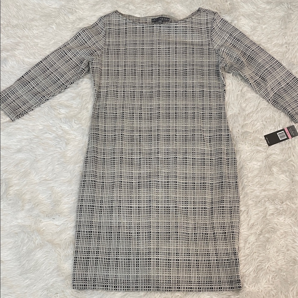 Sharagano Monochrome Long Sleeve Dress